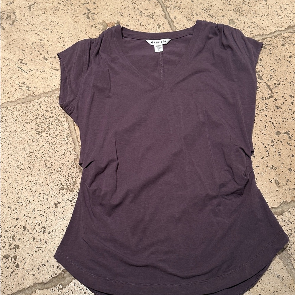 Athleta Deep Purple V-Neck Tee